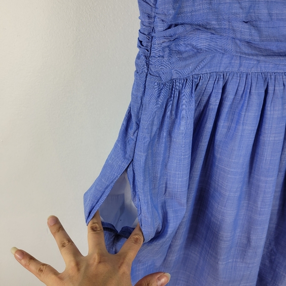 Lilly Pulitzer Essie Chambray Ruffle Sleeveless Button Up Sheath Shirt Dress - Picture 9 of 15